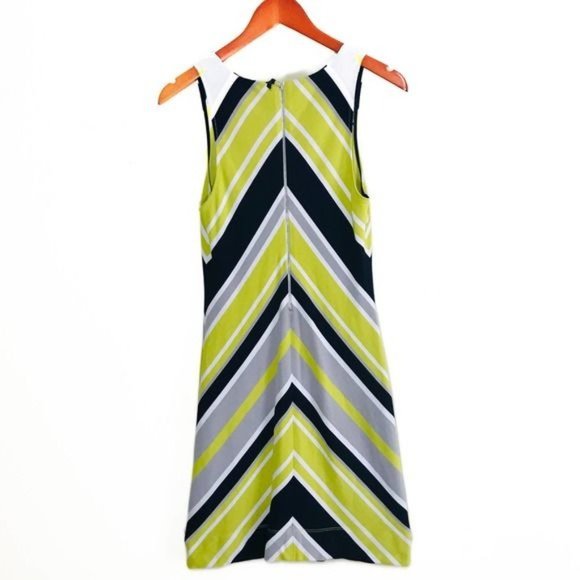 BANANA REPUBLIC Milly Collection Chevron Striped Sleeveless Dress Size 2 - Picture 5 of 12